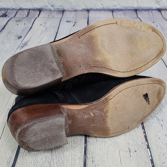 SAM EDELMAN | Petty suede leather side zip ankle boots - Picture 9 of 12